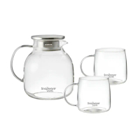【CorelleBrands 康寧餐具】SNAPWARE耐熱玻璃水壺組(壺1500ML+500ML杯x2)