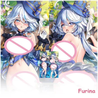 Game Genshin Impact Furina Cosplay Dakimakura Pillow Case Hugging Body Otaku Pillow Cushion Cover Be