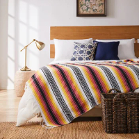 Multi Use Mexican Theme Beach Blanket Handmade Woven Towel Tassels Throw Rug for Sofa Bed Home Outdoor Picnic Beach Mat