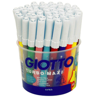 【義大利 GIOTTO】可洗式兒童安全彩色筆(校園12色48支裝)附筆筒