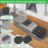 YQ Compact 2 Tier Knife Organiser & 9 Knife Holder Space Saving Pemegang Pisau