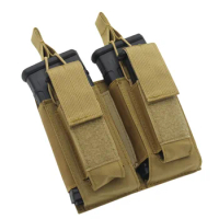 Tactical 9MM 5.56 Molle Double Magazine Pouch Rifle Pistol Mag Pouch Hunting Airsoft Accessories