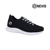 Sepatu Sport Pria Nvs 62 Sneakers Running Casual Sekolah Full Hitam Polos 44 NVS 62 _ HITAM PUTIH