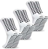 3 Pairs Mens Grip Soccer Socks Anti Slip Athletic Socks Non-Slip Sports Football Basketball Socks wi