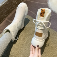 雪地靴女鞋2021新款冬季時尚白色女靴子加厚加絨棉靴平底厚底短靴