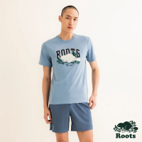 Roots Roots 男裝- PIXEL COOPER BEAVER修身短袖T恤(藍色)