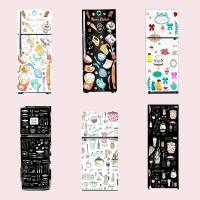 WALLPAPER STIKER KULKAS 2 PINTU/WALLPAPER STIKER BAHAN VINYL GLOSI/WALLPAPER STIKER MOTIF DAN CORAK 