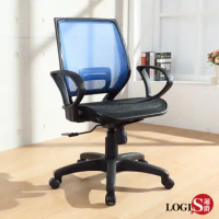LOGIS邏爵 方塊護腰扶手款全網椅 辦公椅 電腦椅 書桌椅 6色