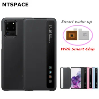 Window View Clear Intelligent Cover For Samsung Galaxy S20 Plus S20+ S20 Ultra S20 5G Flip-free Smart Chip Flip Leather Case