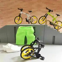 Bmx Bike Model Mini Finger Bicycle Educational Toy for Toddlers Foldable Downhill Mountain Bike Model with Rotary for Boys