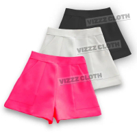 celana pendek wanita scuba saku tempel size normal size jumbo
