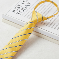 領帶女ins日系JK韓版學院風6cm免打襯衫裝飾男女學生黃色拉鏈領帶