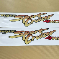 สติ๊กเกอร์* Sportcruiser 4WD ติดข้างท้ายกระบะ Toyota Hilux Tiger D4D ปี 2002 ราคาต่อคู่ มี 2 ชิ้น คํ