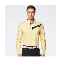 【Jack Nicklaus 金熊】GOLF男款吸濕排汗剪接配色POLO/高爾夫球衫(黃色)