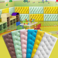 Self-adhesive 3D Wall Sticker on The Bedside Anti-collision Soft Package Wall Surrounding Thick Pad Waterproof Wall Panel