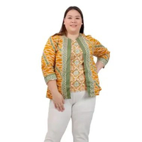 Evercloth MILITIA ATASAN Batik Wanita Premium Sarimbit Batik Couple Modern Katun Stretch Slit Belaha
