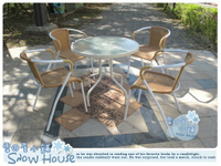 ╭☆雪之屋小舖☆╯庭園休閒桌椅/戶外摩登椅A級品～一桌四椅