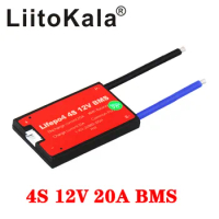 LiitoKala 18650 BMS 4S 12V 20A Waterproof BMS For Rechargeable Lifepo4 Battery With Same Port for 3.2V Lifepo4 battery