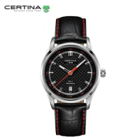 New Certina Watch for Men Speed Series Stainless Steel Quartz Men Watch Luxury New Red Leather Luminous Pointer Watch Waterproof