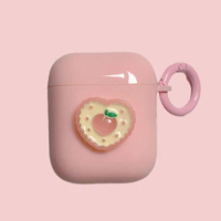 Cute Korean Heart Peaches Earphone Cover For AirPods 2 3 Headset Protective Case Keyring For Apple Air Pods Pro AirPod Shell