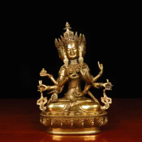 Tantra Tibetan Buddha Brass Ushnisha Vijaya Copper Buddha Statue Home Serving Buddha Statue 7-Inch Honor Buddha Mother