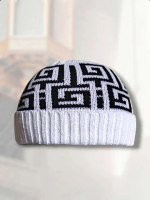 Peci Rajut Kupluk Motif Aceh Model Short Beanie Hat ,Ukuran Dewasa