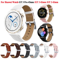 20mm Leather Watch Strap For Huawei Watch GT 3 Pro 43mm correa Wristband For Huawei GT2 GT3 42mm Smartwatch Band Bracelet