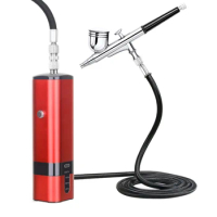 Cordless Airbrush with compressor Dual Action Spray Gun for painting, Nail art , Tattoo, and Cake Deraction Coloring