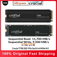 Crucial T500/T700 1TB 2TB PCIe 4.0 NVMe M.2 SSD 7400MB/s Internal Solid State Drive For PlayStation 5 Laptop Desktop Mini pc