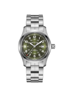 นาฬิกาข้อมือผู้ชาย Khaki Field Auto 42mm รุ่น H70605160 สีเขียว - สายเบลสเล็ต
