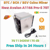 Free Shipping BTC BCH Miner Used Avalon A1166 Pro 78T With PSU Better Than AntMiner S17+ S17e T17 Whatsminer M31S 68T 85T