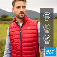 【MAC IN A SAC】男款輕暖袋著走保暖羽絨背心(MNS120紅/戶外休閒/輕量易攜帶/素面百搭款)