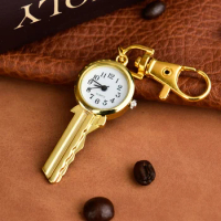 Quartz watch long necklace gold key chain pocket watch Key shape wall watch Small pocket watch