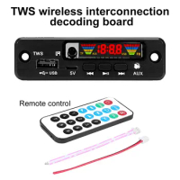 TWS Bluetooth 5.0 APE/MP3 Decoder Board Wireless FM Radio MP3 Player Support TF Card USB AUX Audio Decording Board Handsfree