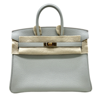 HERMES 愛馬仕 鉑金包 Birkin （25cm/珍珠灰/金釦/U刻）