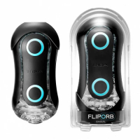 Tenga Flip ORB 黑色刺激型飛機杯 - 藍色波狀螺旋 1pc