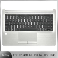 New for HP 340 G7 348 G7 TPN-I136 Laptop Keyboard Replacement Palmrest Top Case Upper Cover with Touchpad Silver L81308-001