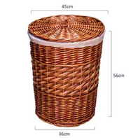 金柳藤編織髒衣籃大容量收納筐衛生間洗衣籃臥室衣物桶髒衣簍有蓋