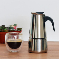 咖啡壺 摩卡壺 家用意式濃縮煮咖啡壺 不銹鋼意大利特濃香煮咖啡機器具 快速出貨