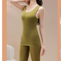 內衣套裝發熱衣發熱褲-超薄背心貼身純色女衛生衣4色74ih12【獨家進口】【米蘭精品】