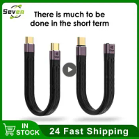 13cm FPC Flat USB Type C Flexible Short Mini Cable for Power Bank USB4 40gbps USB3 10Gbps Charge Data Short Cable for MacBook