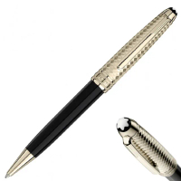 【MONTBLANC 萬寶龍】大班系列 菱格切紋香檳金 原子筆(黑色)