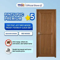 Tidy Pintu Kamar Mandi Pvc + Handle Bukaan Kiri J041 71X195 Cm Coklat [INCLUDE PACKING KAYU]