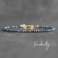 Terahertz Stone Bracelet, Terahertz Crystal Beaded Bracelet, Positivity Gemstone Bracelets for Women, Meditation Gift for Her