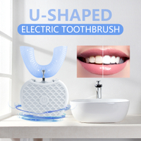 Automatic Sonic Electric Toothbrush 360 Degrees U Type Tooth Brush USB Charging Toothbrush Whitening Blue Light