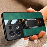Luxury Leather Magnetic Case For Oppo Reno 8 5G Case Fashion Holder Ring Phone Cover For Oppo Reno 8 Pro Plus Coque Funda Bumper