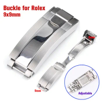 9x9mm Clasp for Rolex DAYTONA SUBMARINER GMT Metal Fold Buckle Glide Lock Polished Brushed Deployment Button Watchband Accessory