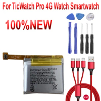 Battery for TicWatch Pro 4G Watch Smartwatch Li-Po Polymer Rechargeable Accumulator Replacement+USB cable+toolki