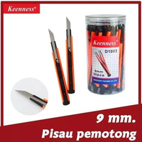 Snap Off Box Cutter Small 9mm Auto Lock Slim Knife Kecil Retract KEENNESS D1003