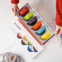 LE CREUSET 12/15/20CM Ceramic Six Colours Soup Bowl Rice Bowl Dessert Bowl Home Bowl Set